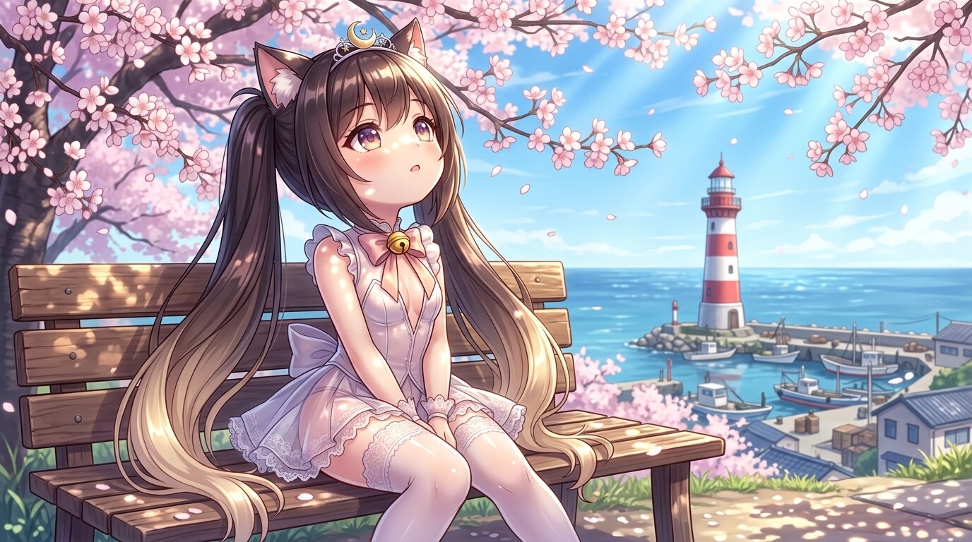 茶ツイにゃん。桜