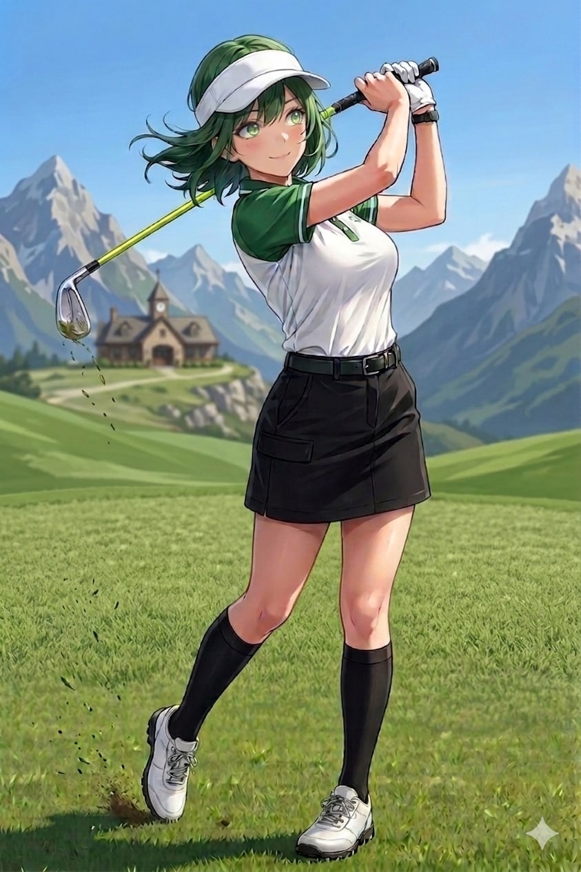 芽生ちゃん018「綺麗に打てたっ✨」 | の人気AIイラスト・グラビア