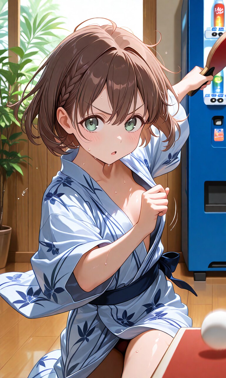 温泉の後の卓球！