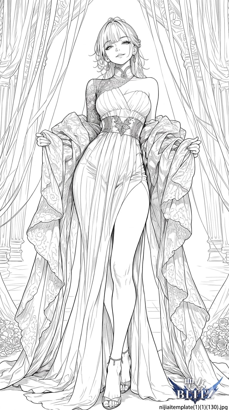 Dressed in a gown