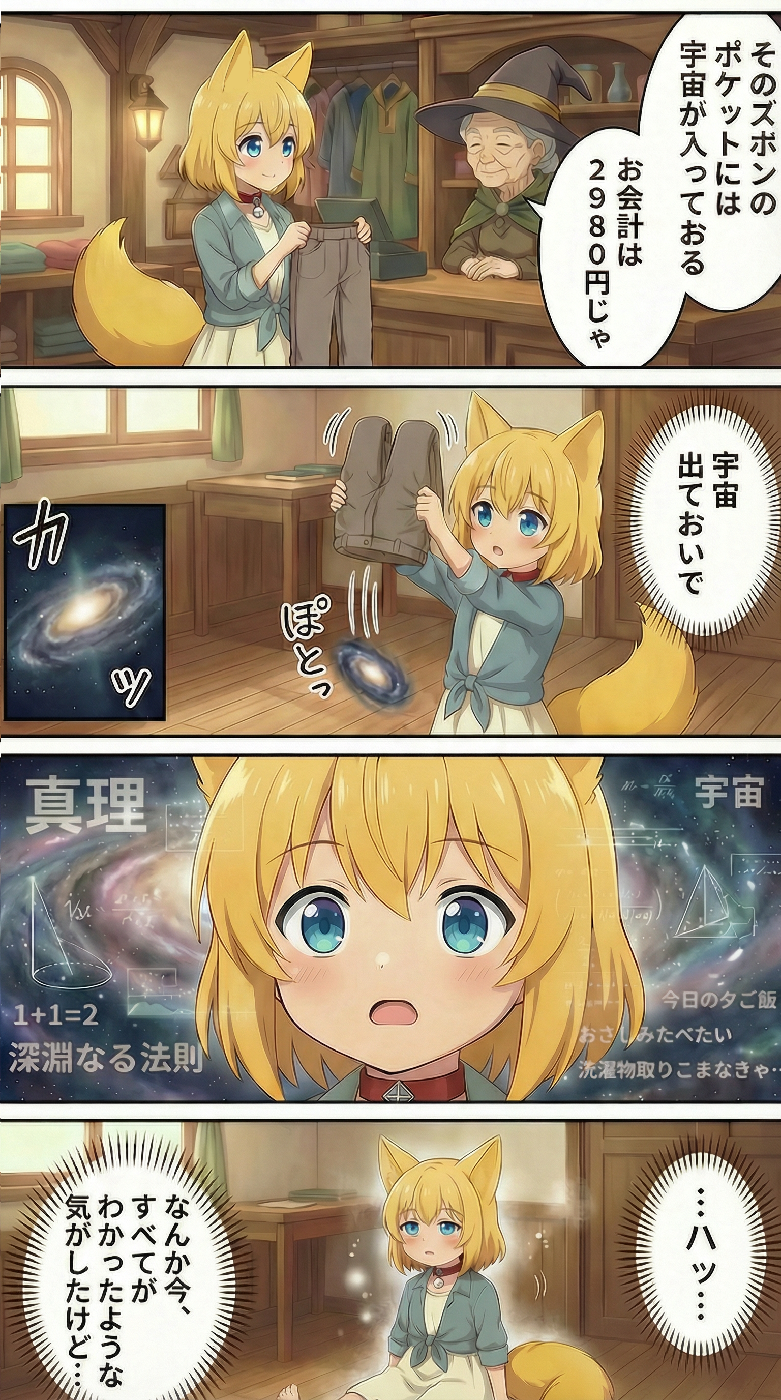 老魔女が経営している服屋さんでとても変わったズボンが売られていたので好奇心を刺激され買って帰り家でさっそくズボンにちょっかいをかけてみたところ… | の人気AIイラスト・グラビア