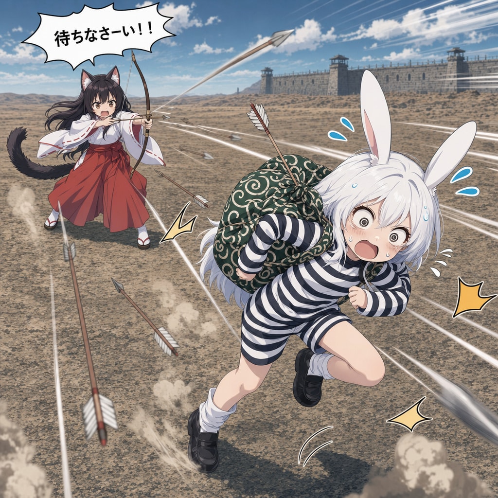 さくらちゃんの攻撃をかわす、うさぎちゃん！！