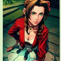 魅惑的なアニメ風イラストで再現！FF7のエアリスと彼女のセクシーなコスチューム 2枚目