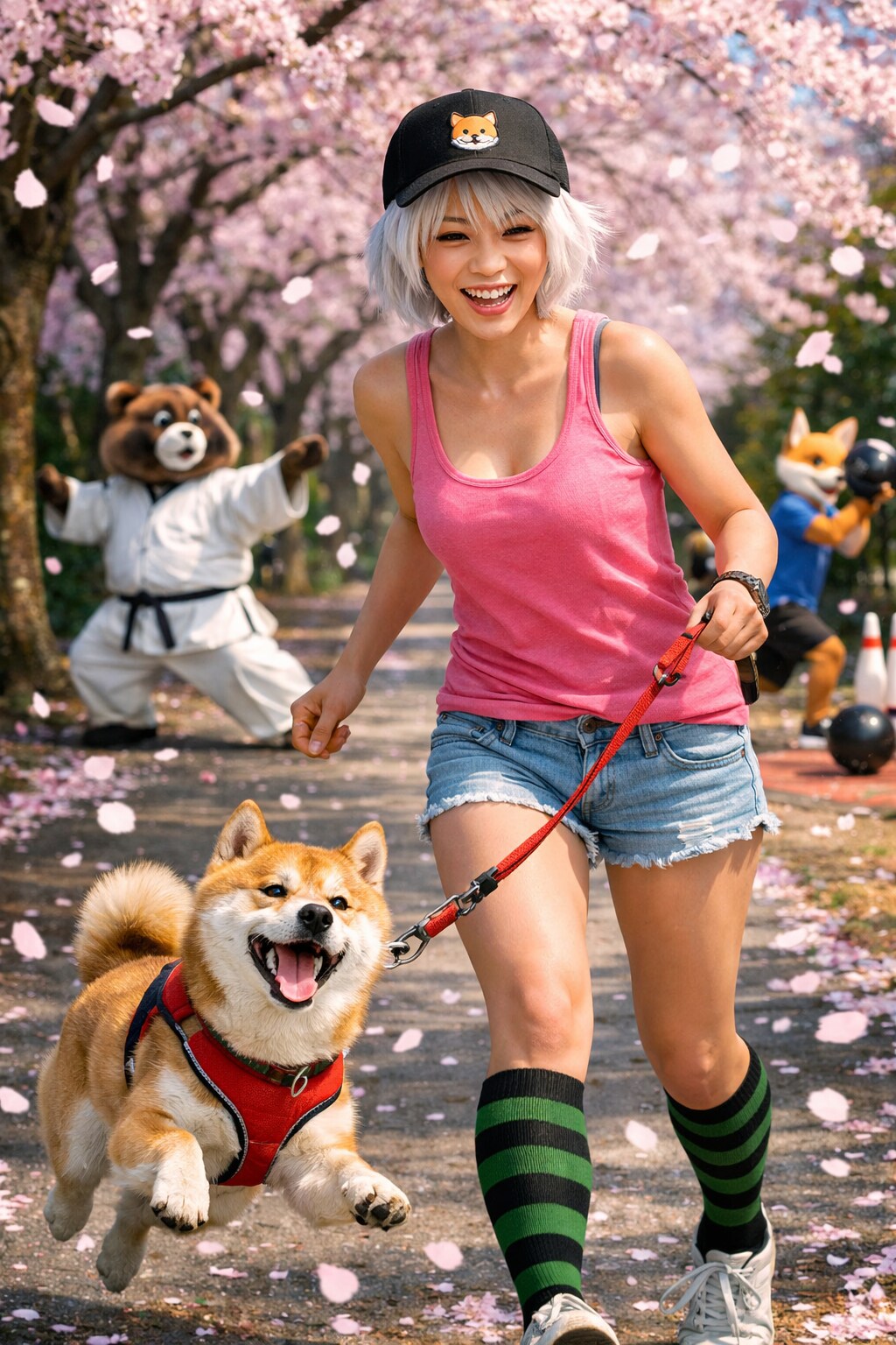柴犬を散歩する人 | の人気AIイラスト・グラビア
