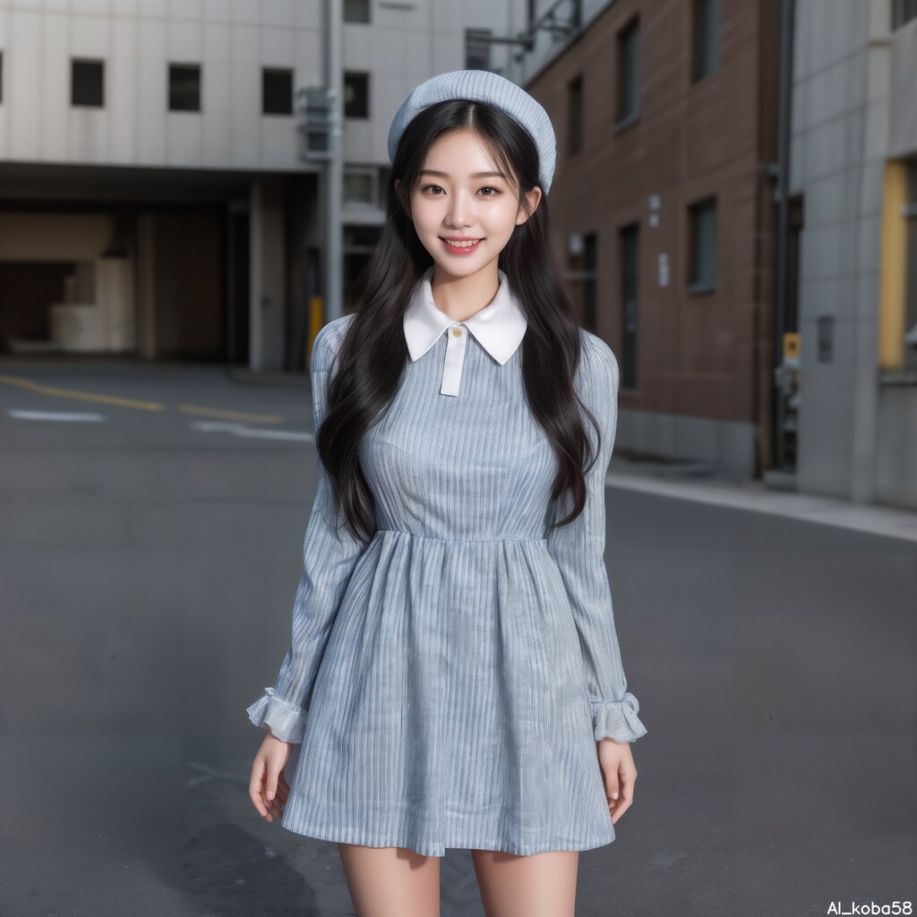 Vol78_Stripe-patterned mini dress