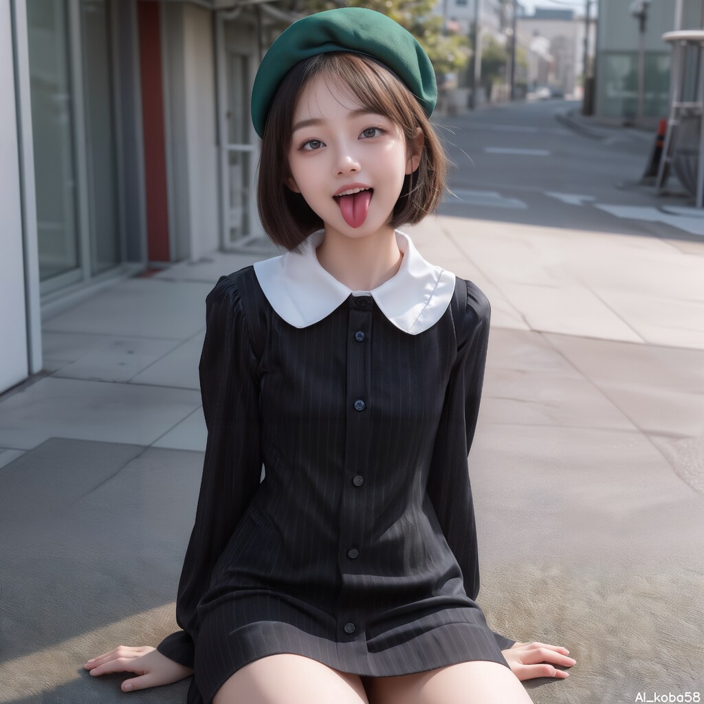 Vol78_Stripe-patterned mini dress