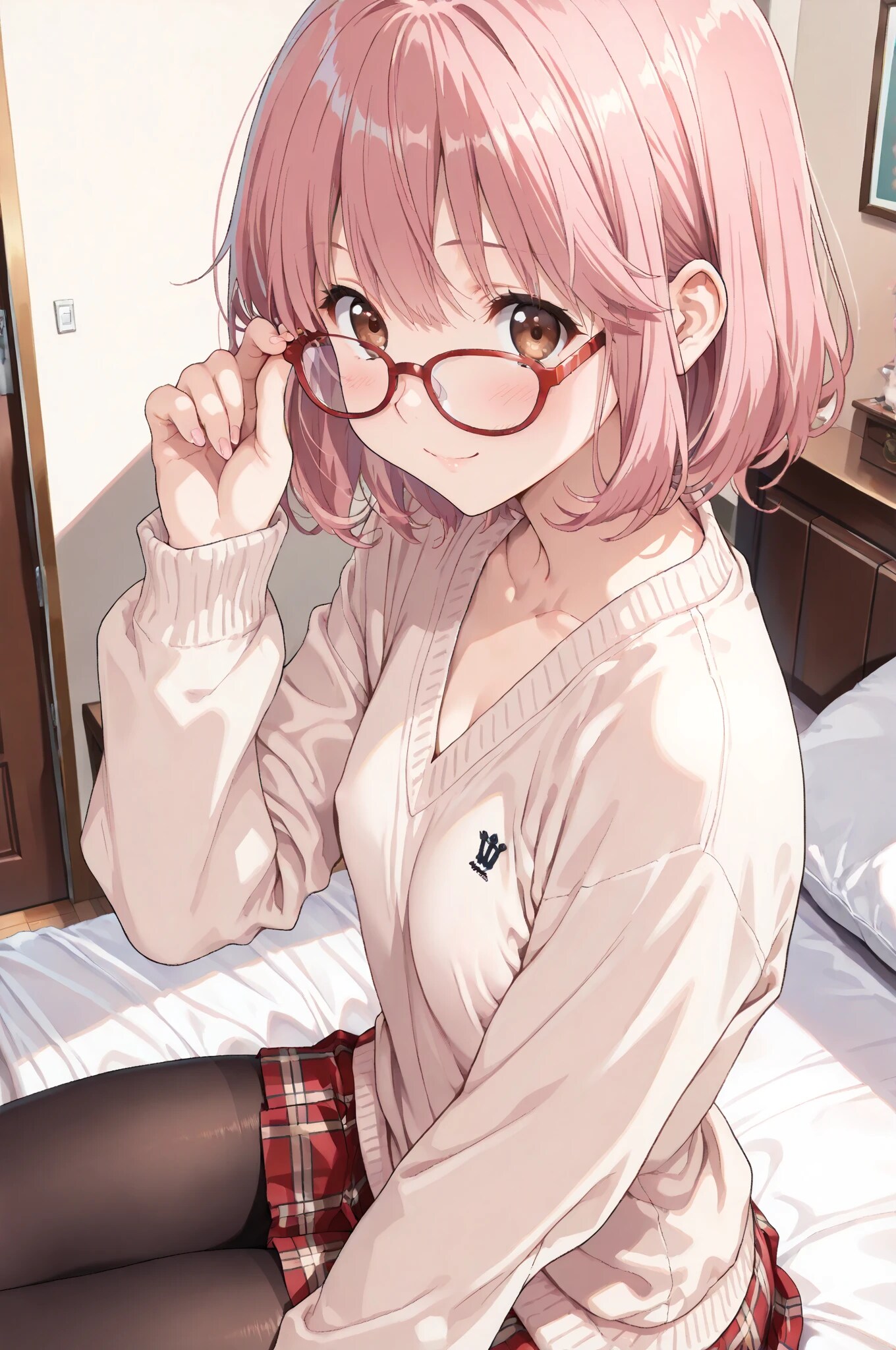 red frame glasses