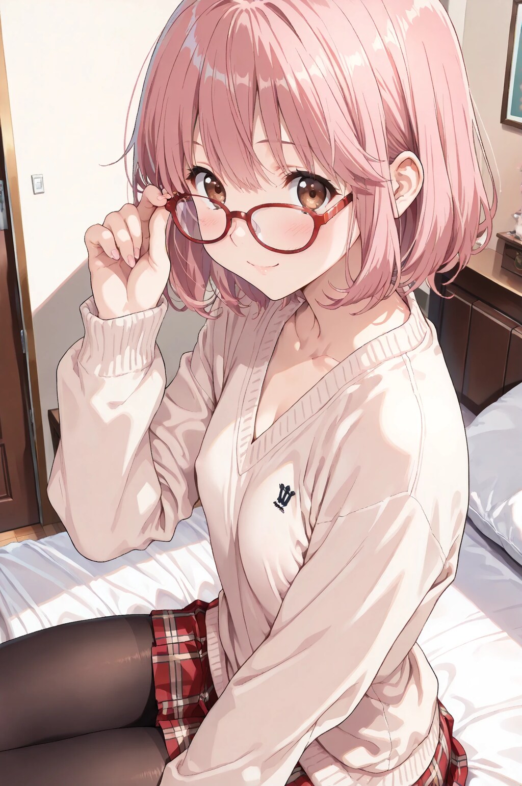 red frame glasses