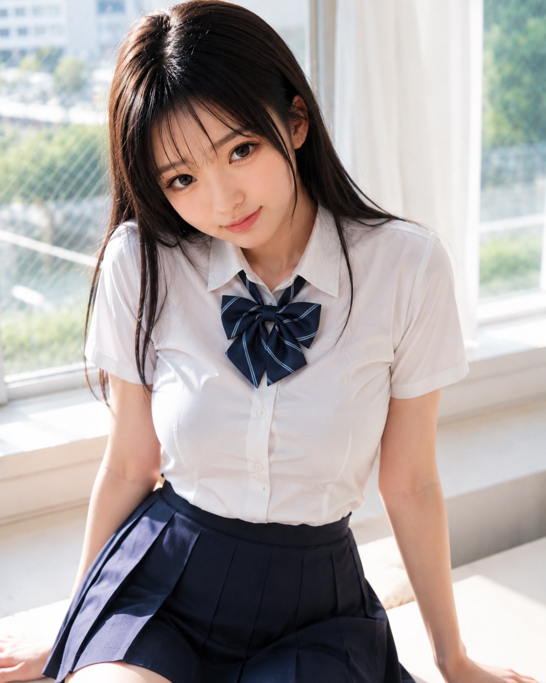お昼の美人学生さん