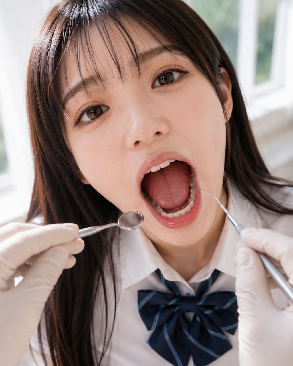 お昼の美人学生さん