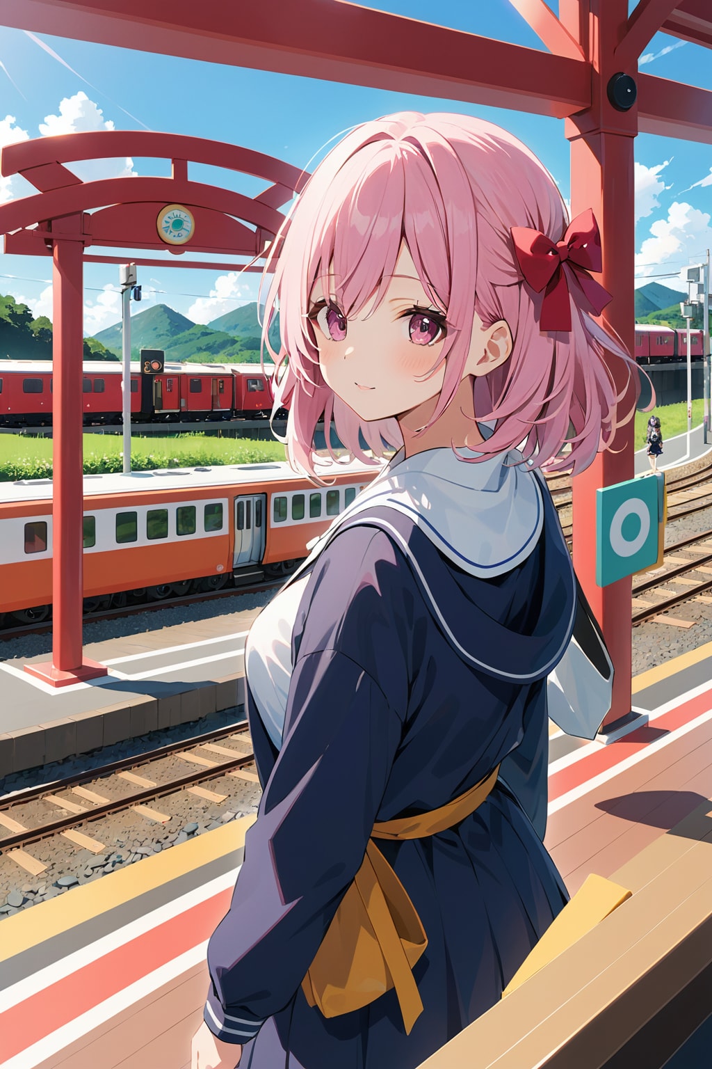 田舎の駅に遊びに来た