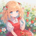 いちご摘みの少女 5枚目