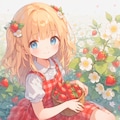 いちご摘みの少女 3枚目