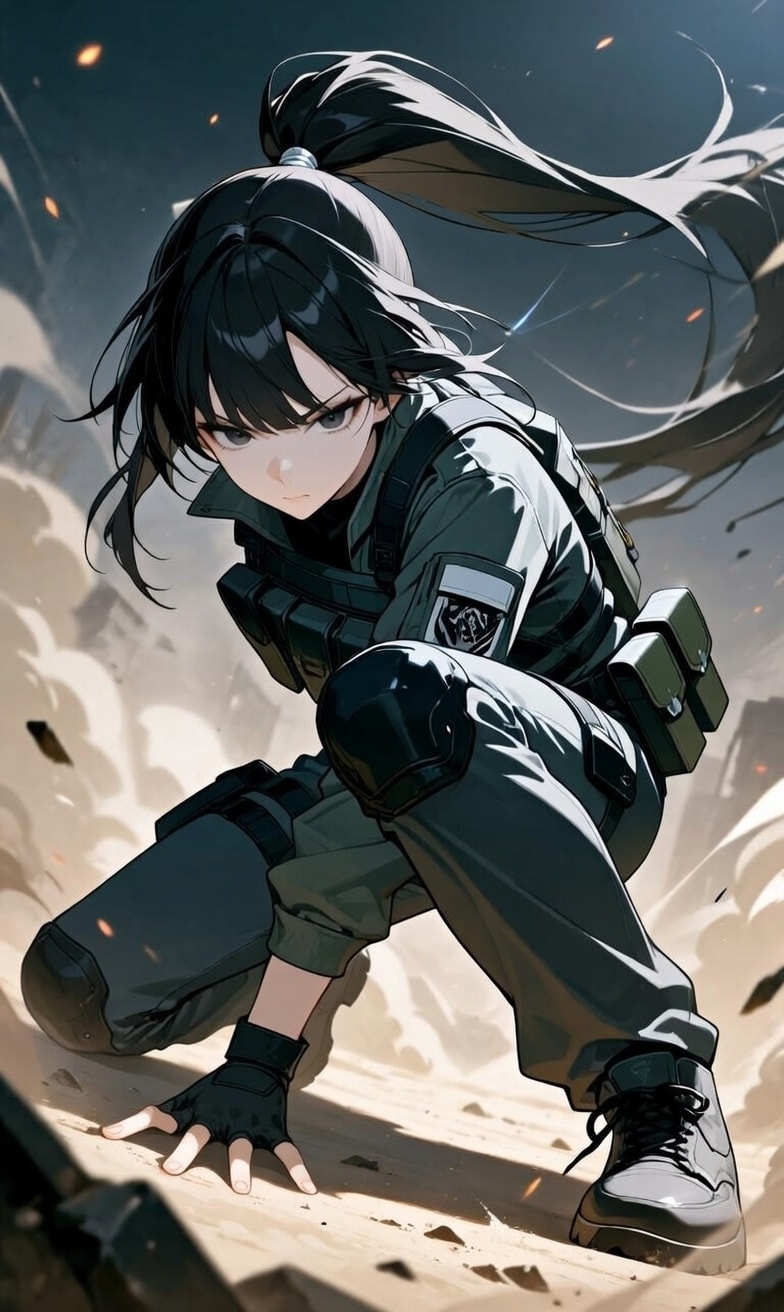 砂塵に舞う黒髪 | の人気AIイラスト・グラビア