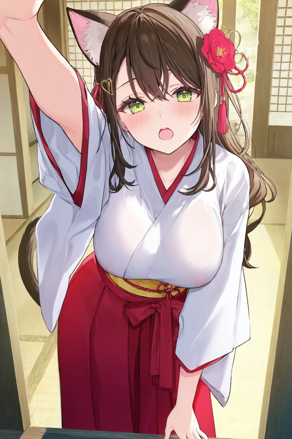 ケモミミ巫女さんのナデナデ