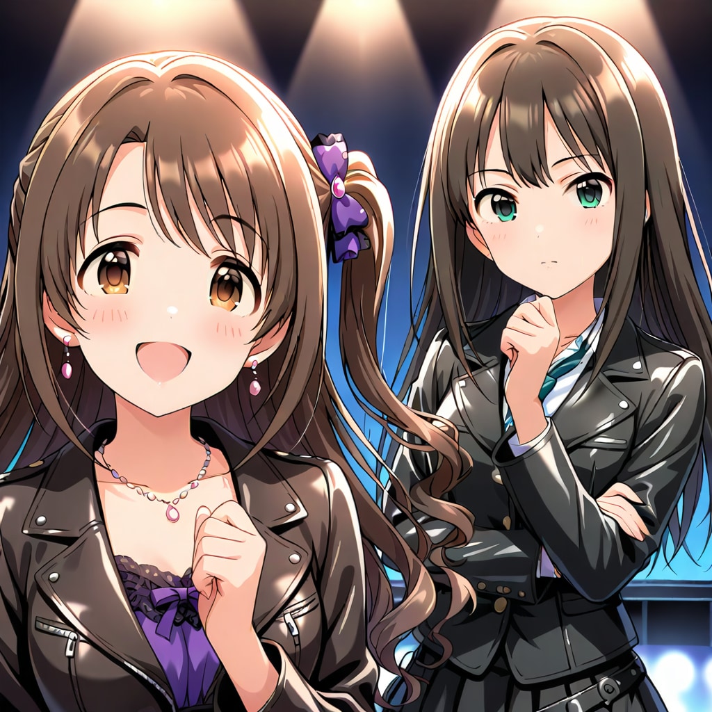 レザー着用の島村卯月&渋谷凛