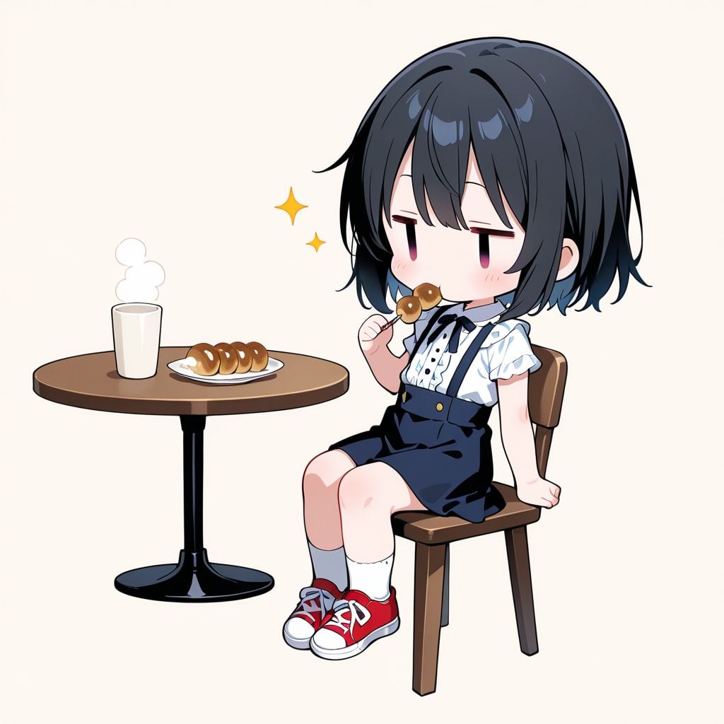 みたらしだんごを食べる