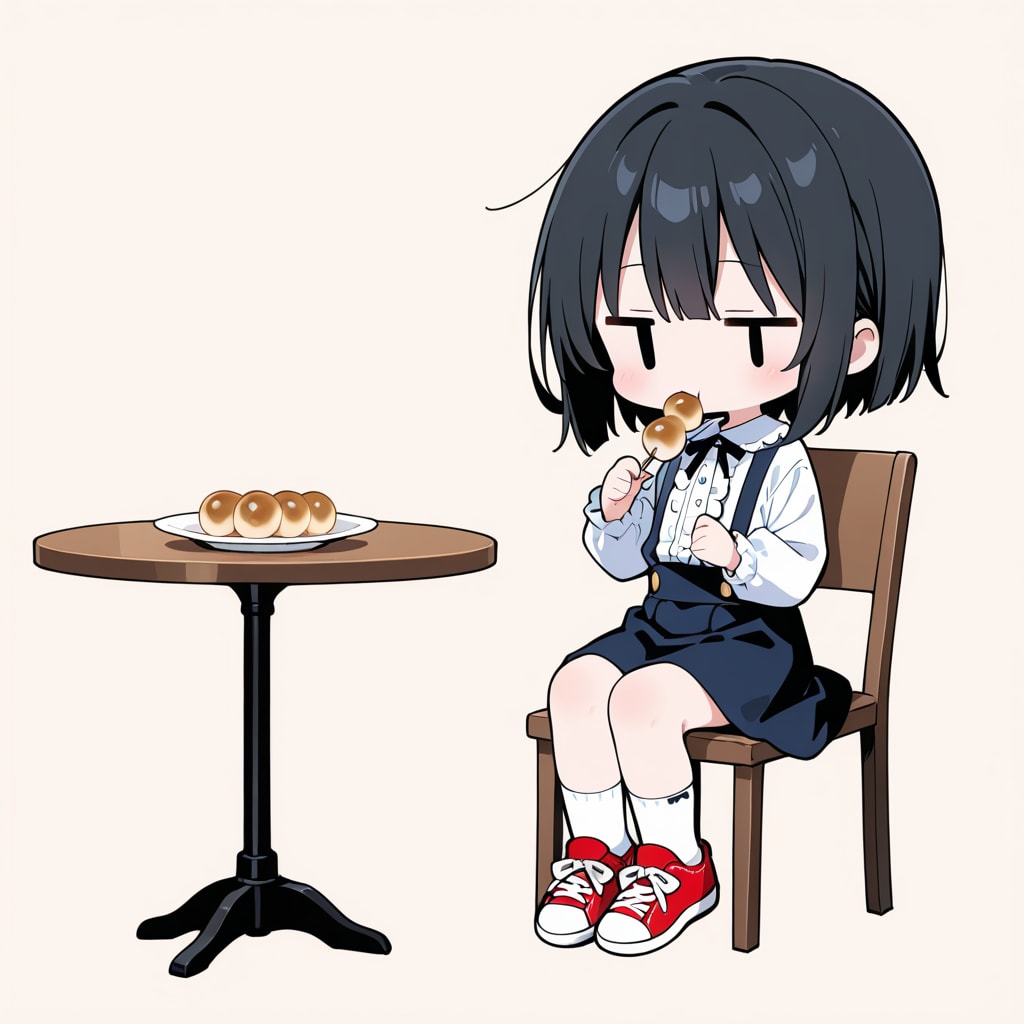 みたらしだんごを食べる