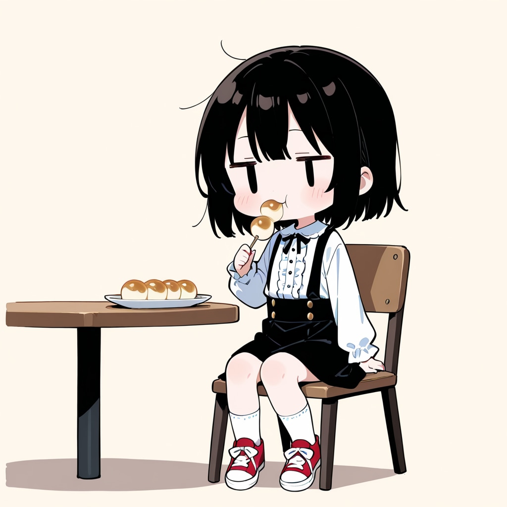 みたらしだんごを食べる