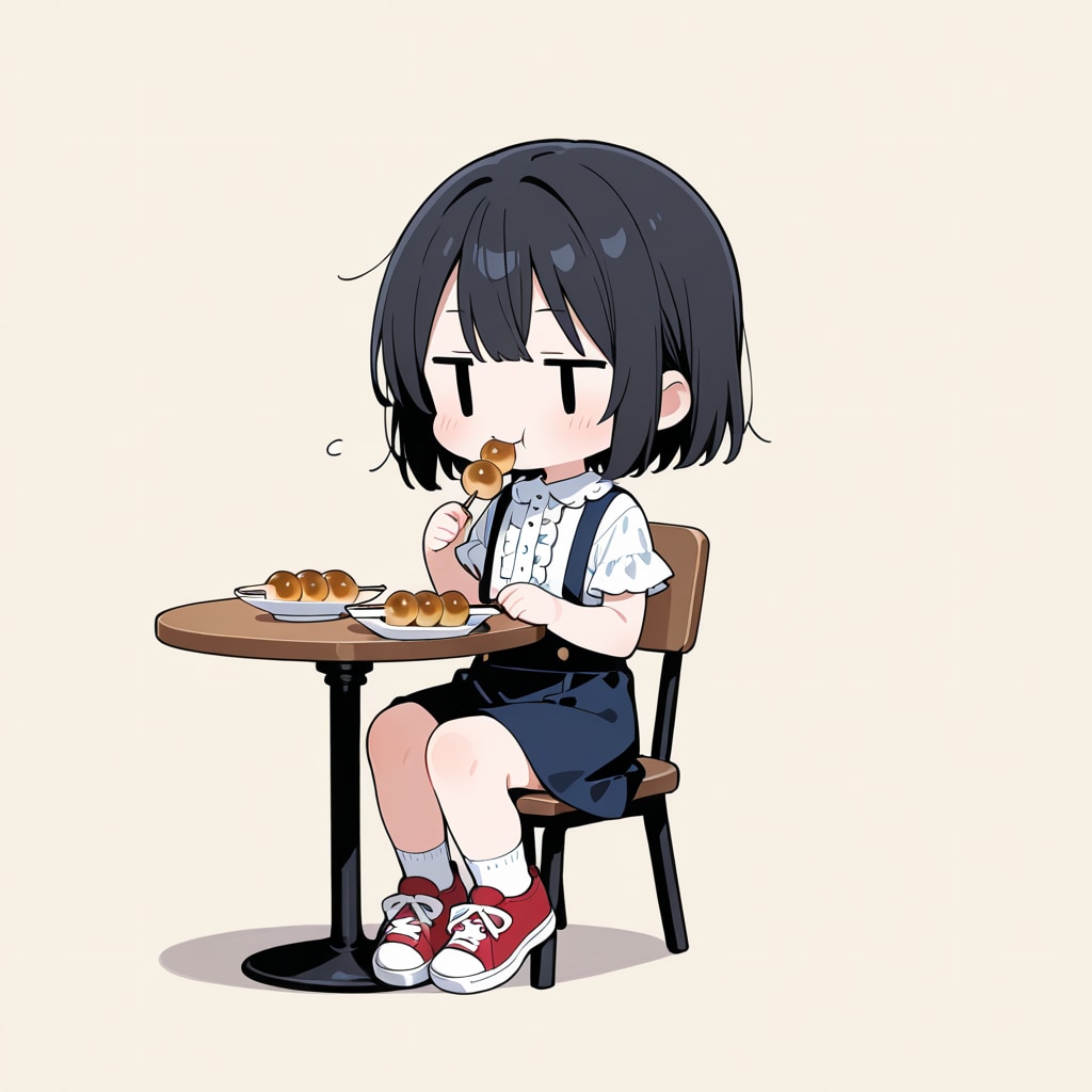 みたらしだんごを食べる