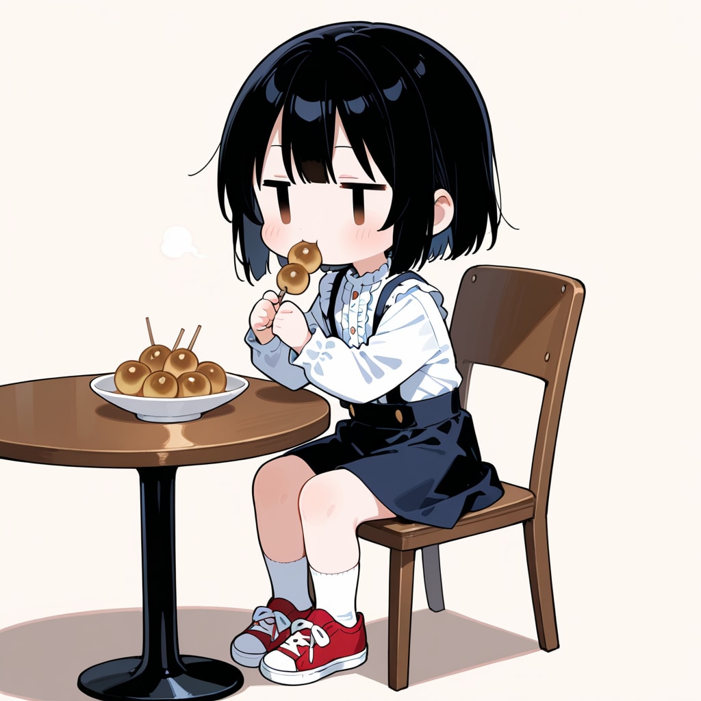 みたらしだんごを食べる