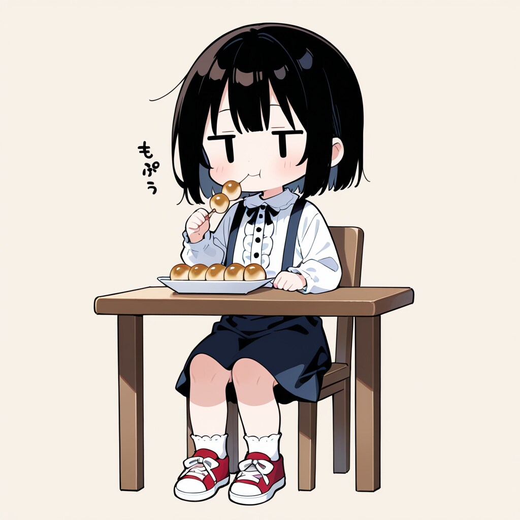 みたらしだんごを食べる