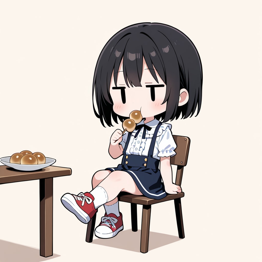 みたらしだんごを食べる