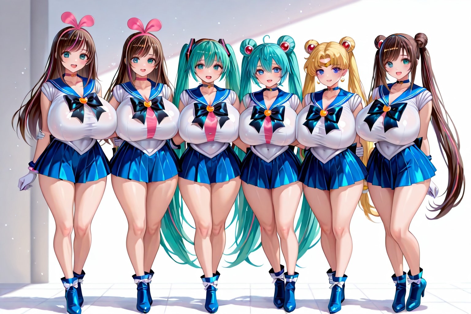 ボイン姉妹♡ | の人気AIイラスト・グラビア