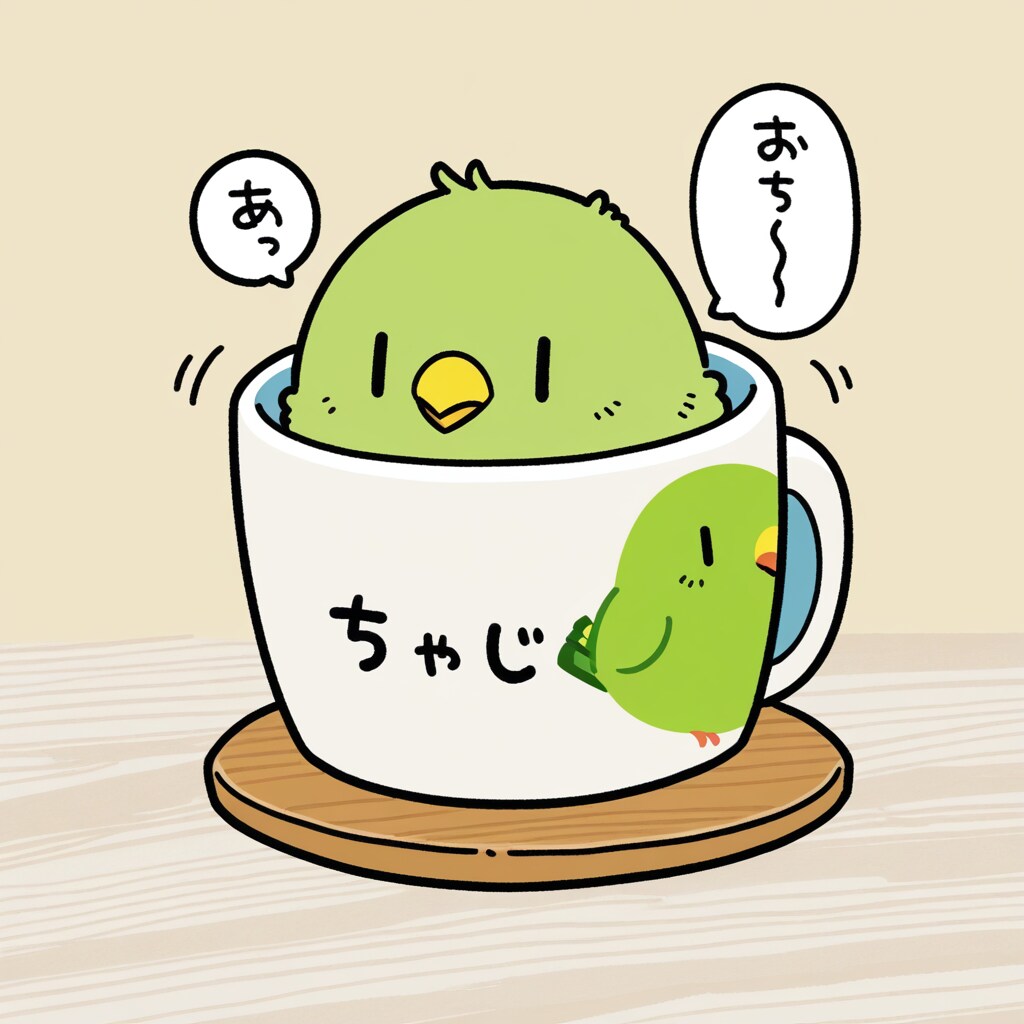 喋るインコマグカップ販売中