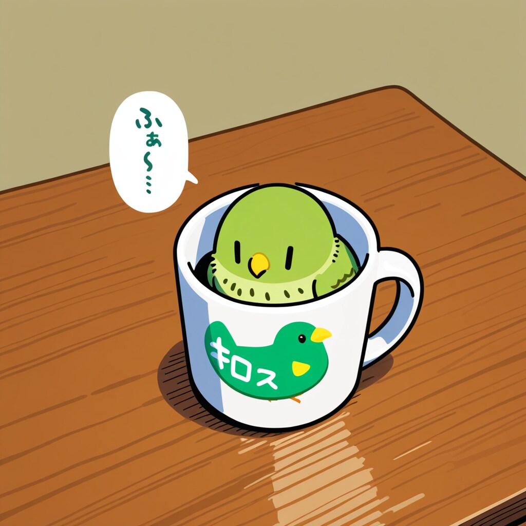 喋るインコマグカップ販売中