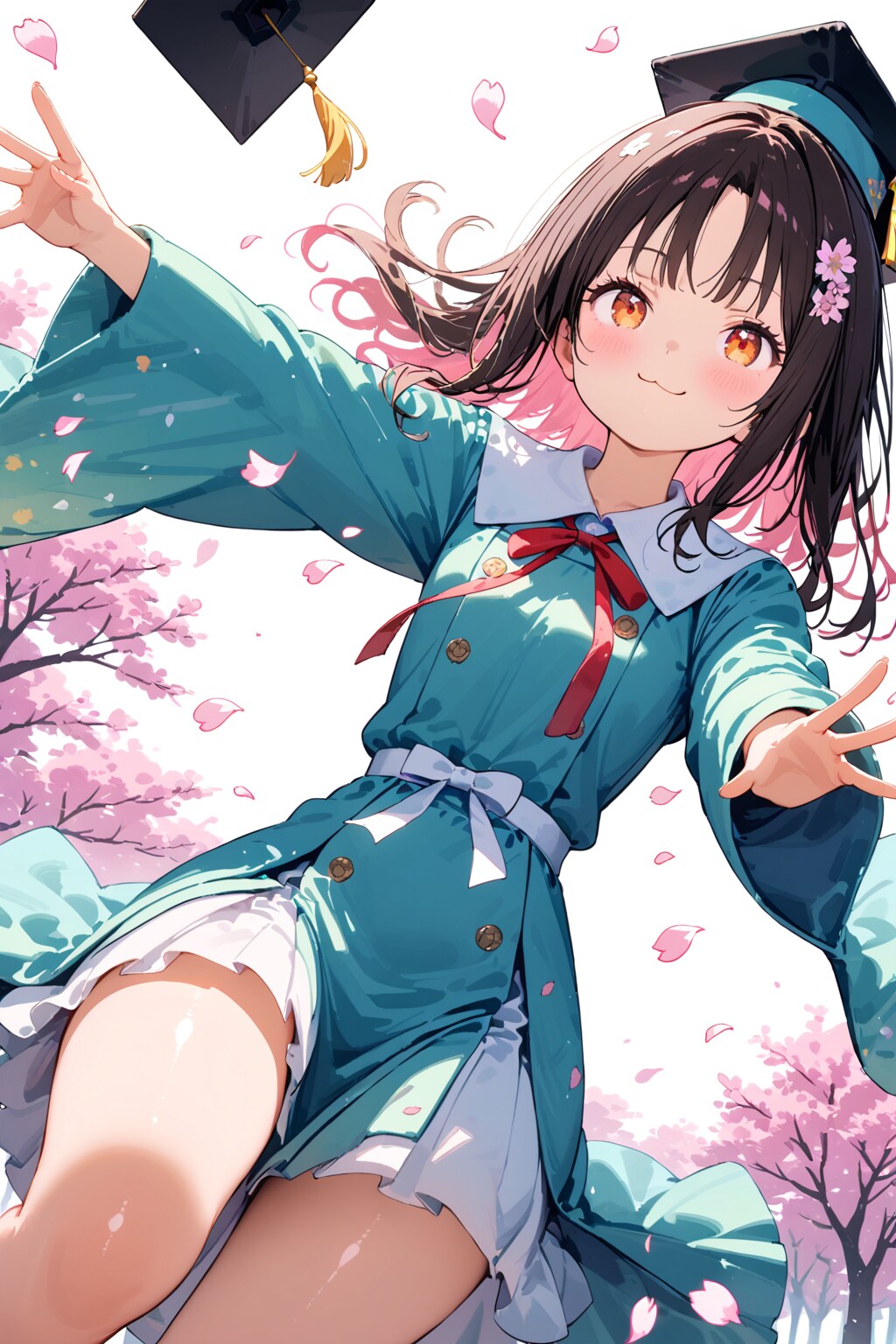 飛ばされた帽子を追う