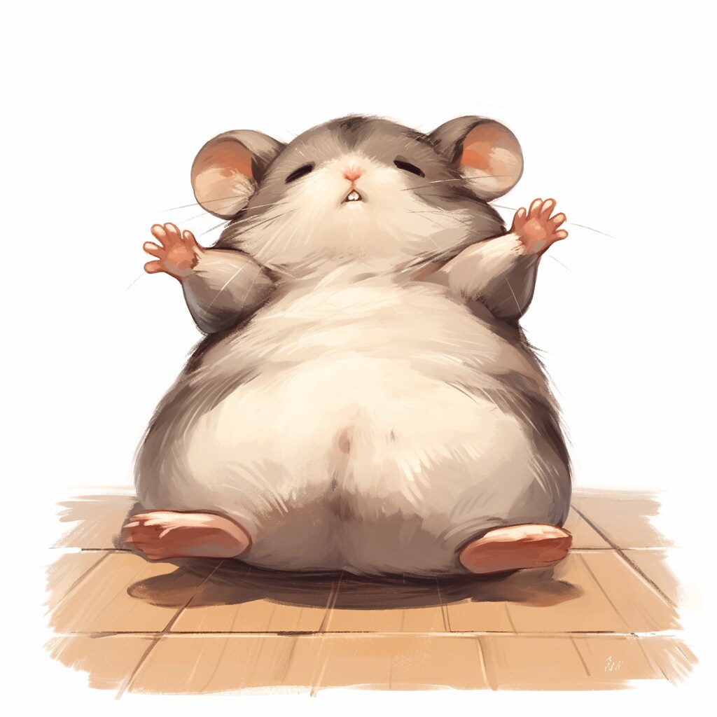 太ったハムスターが亀になったり、穴に挟まったり