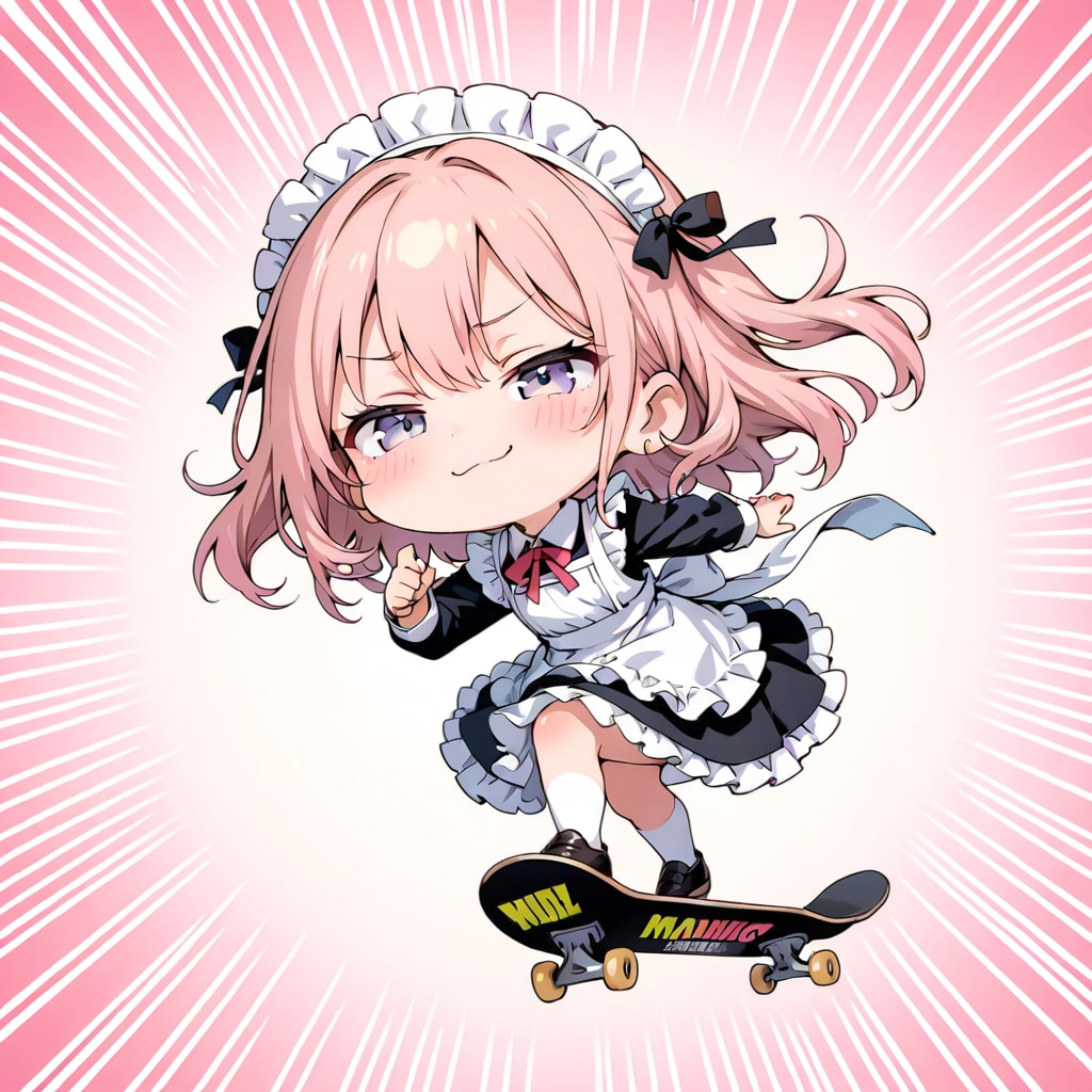 スケートボーディングメイドさん