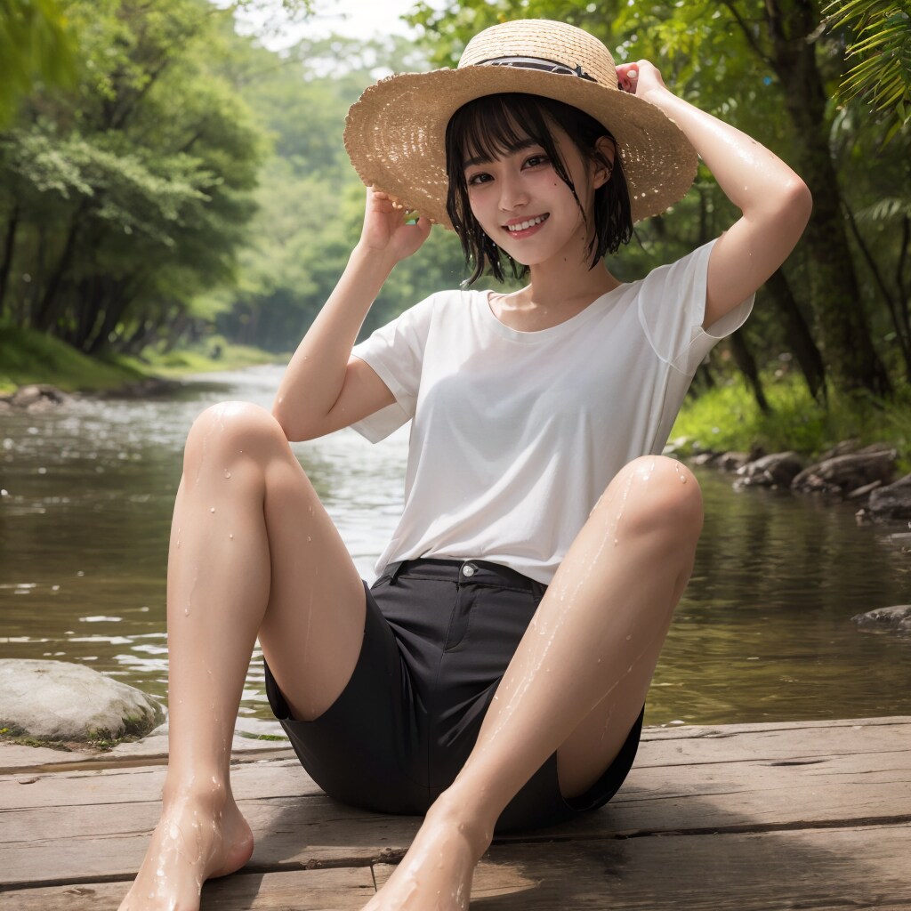 【12枚】夏休みで川遊び