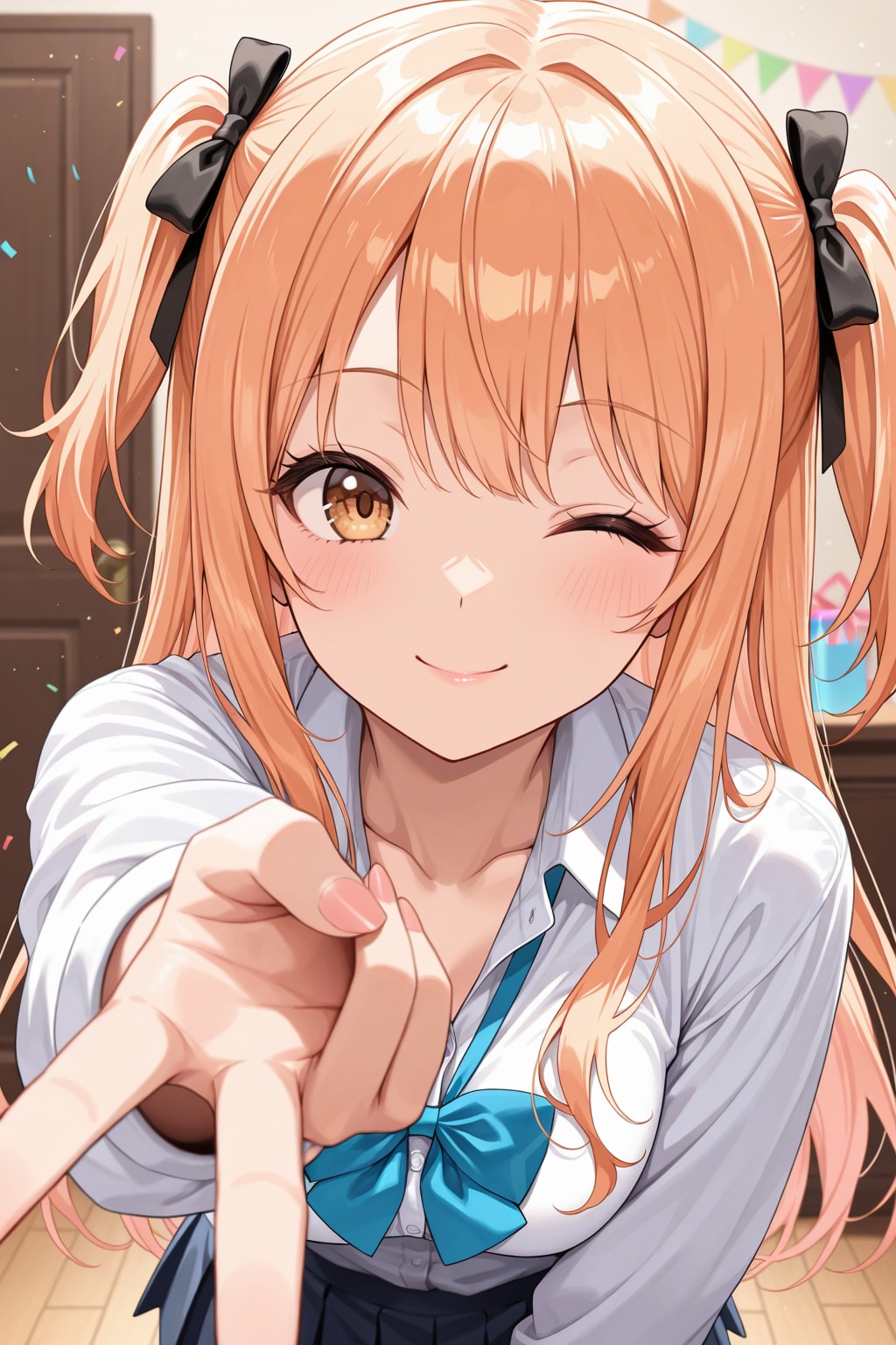 【借】パーティ会場でギャルピするツーサイドアップちゃん
