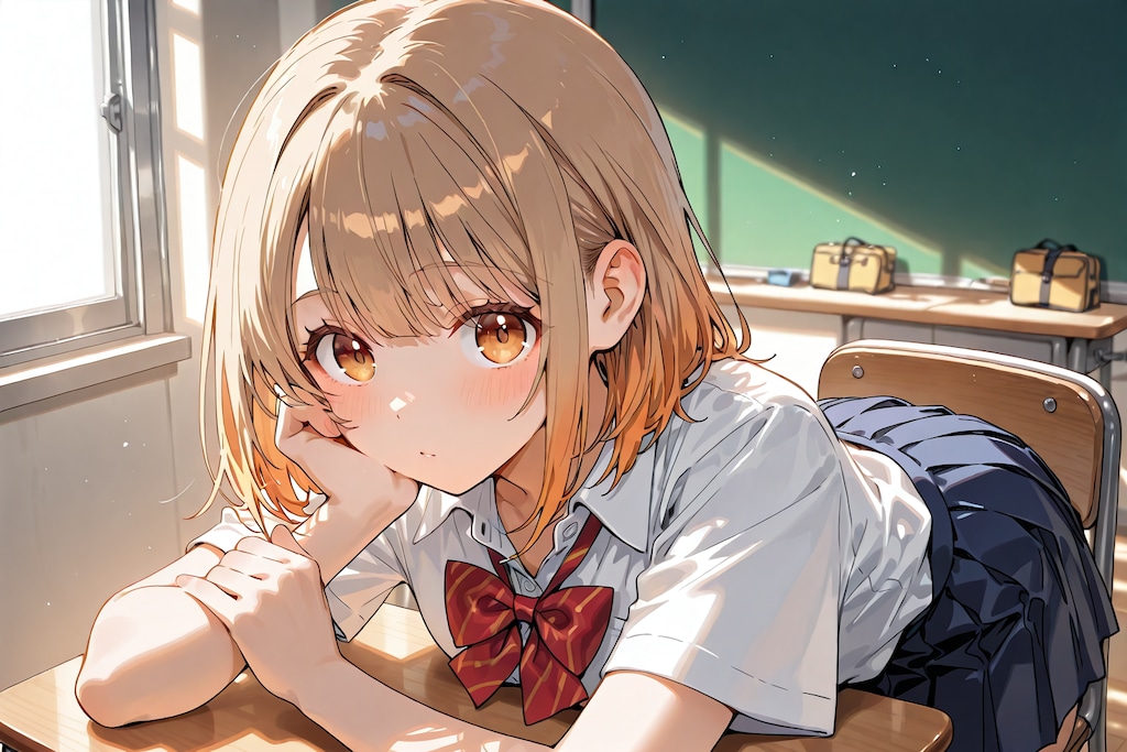 茶髪美少女 着席