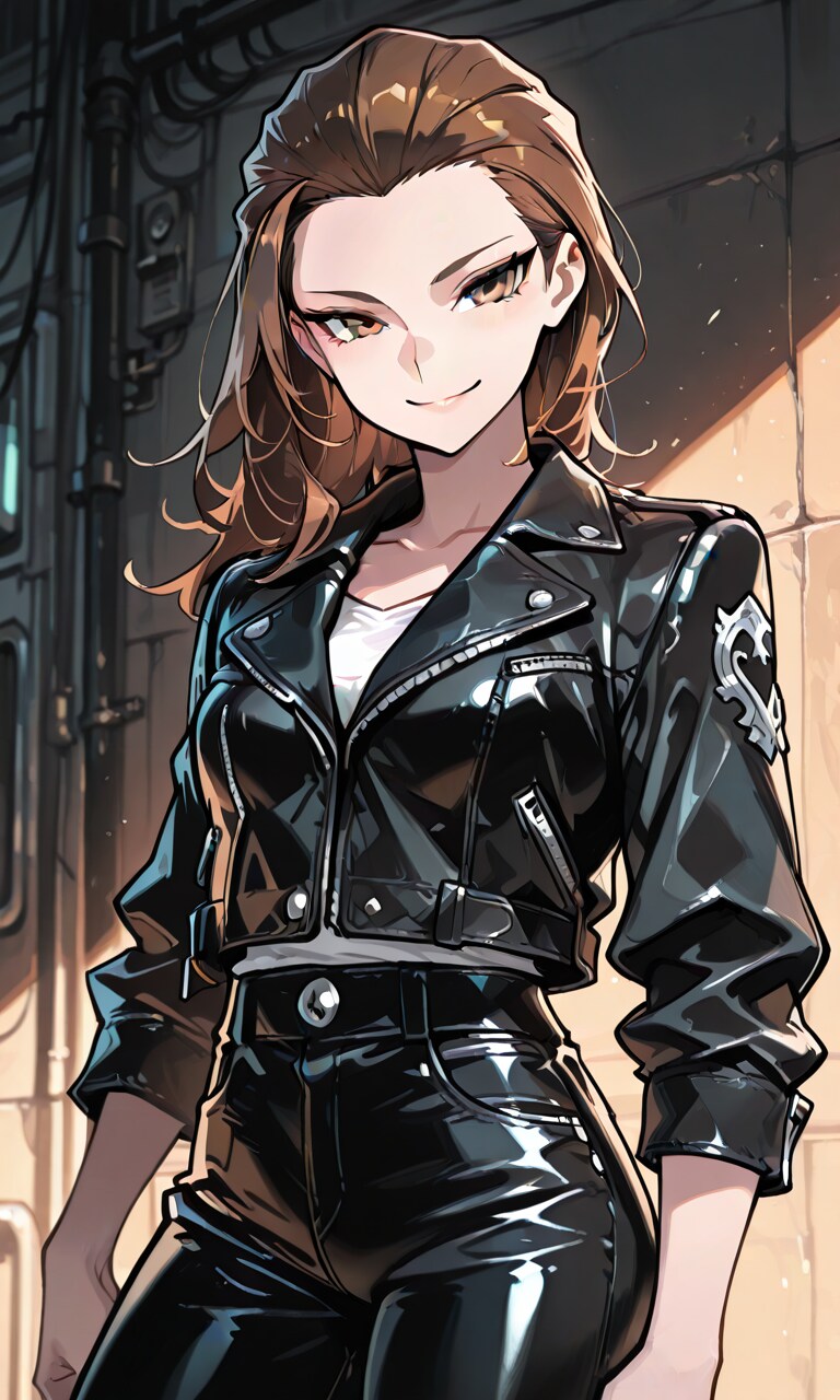 レザーのお姉さん