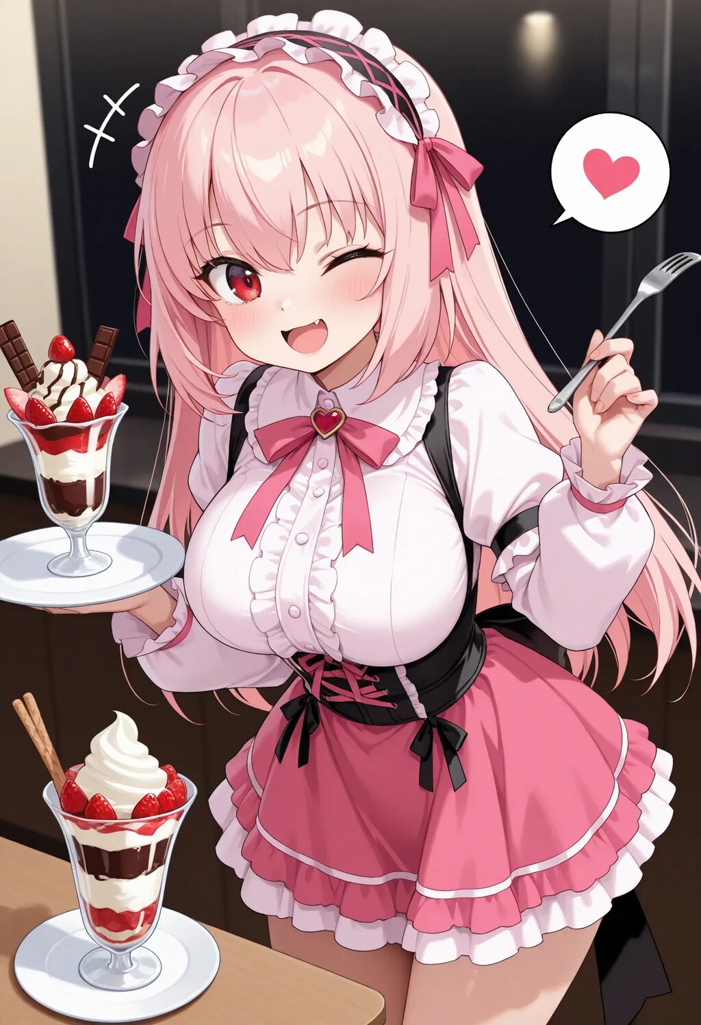 スイーツ大好き💓 ピンクゴスロリ少女