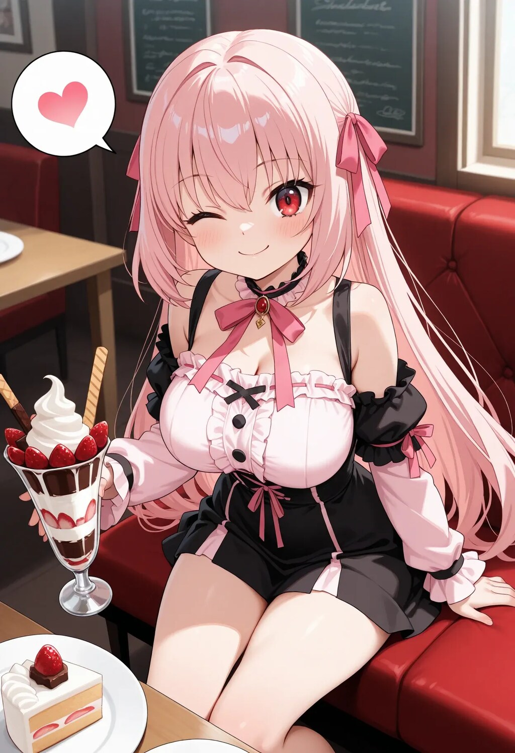 スイーツ大好き💓 ピンクゴスロリ少女