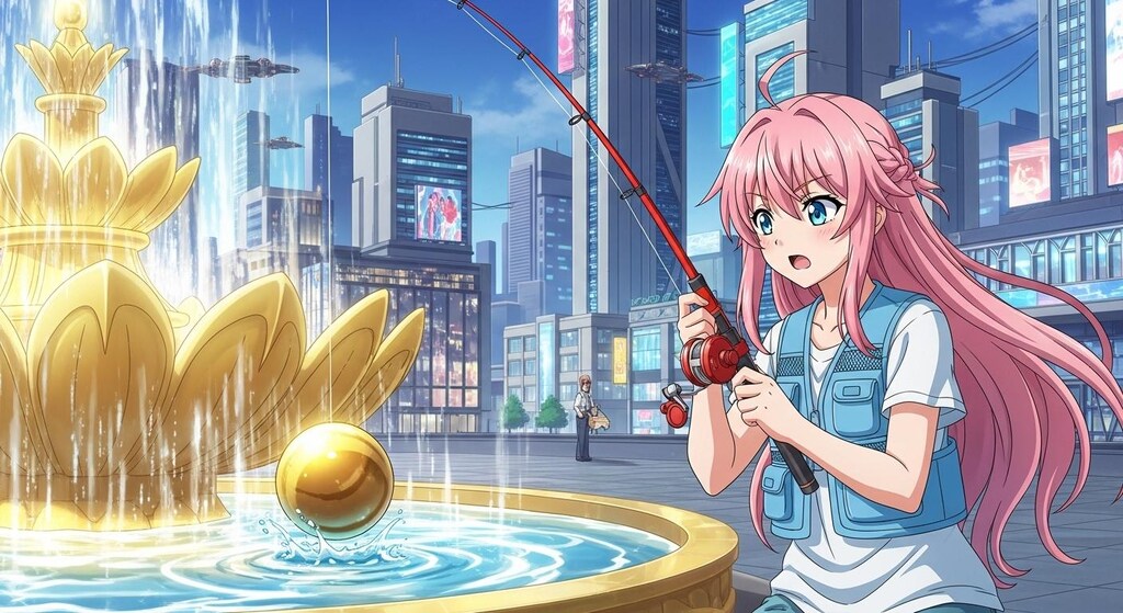 光り輝くつるつるの黄金の玉を釣る