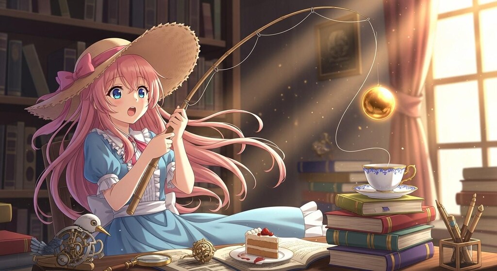 光り輝くつるつるの黄金の玉を釣る