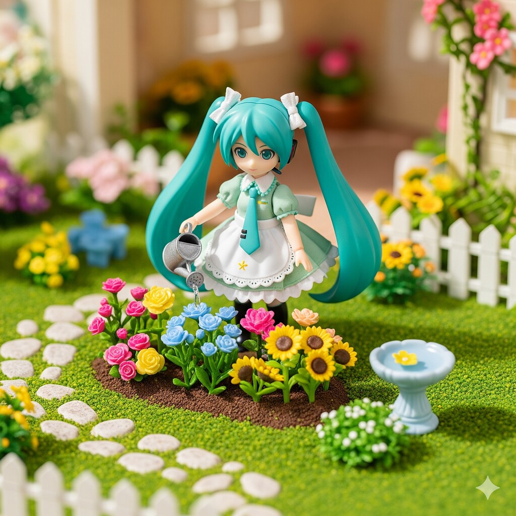 ミクちゃん お庭の手入れ