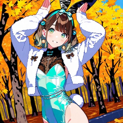 チョコミントバニー with 萌え袖