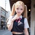 かわいい制服JKは好きですか？（ブロンドツインテに限る） 7枚目