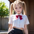 かわいい制服JKは好きですか？（ブロンドツインテに限る） 5枚目