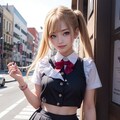 かわいい制服JKは好きですか？（ブロンドツインテに限る） 3枚目