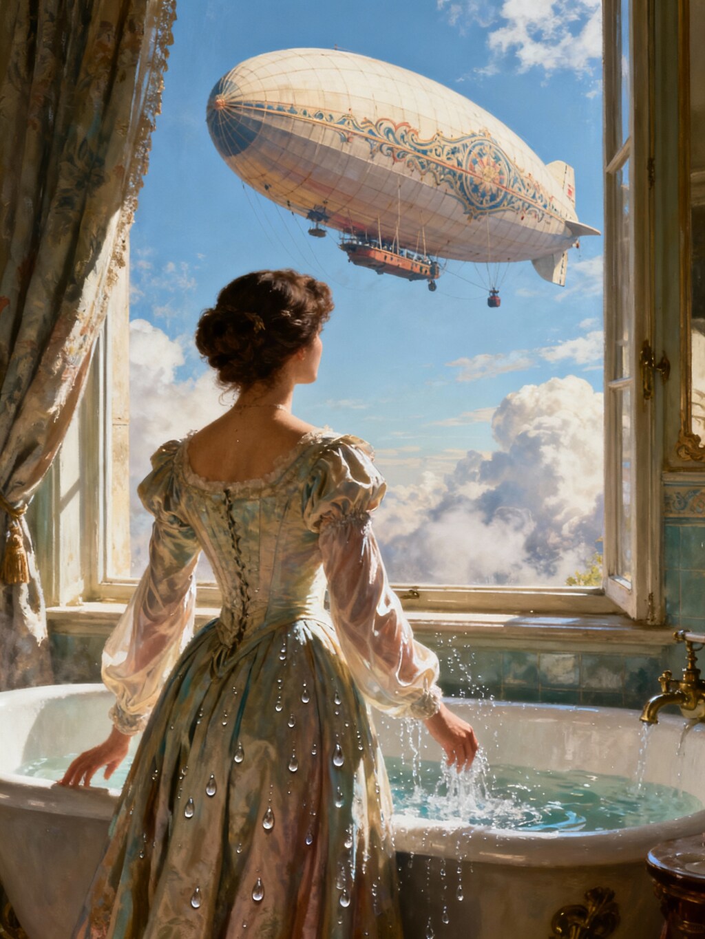 Seedream.窓から飛行船を見た