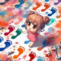 足跡アートに挑戦 3枚目