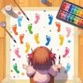 足跡アートに挑戦 4枚目