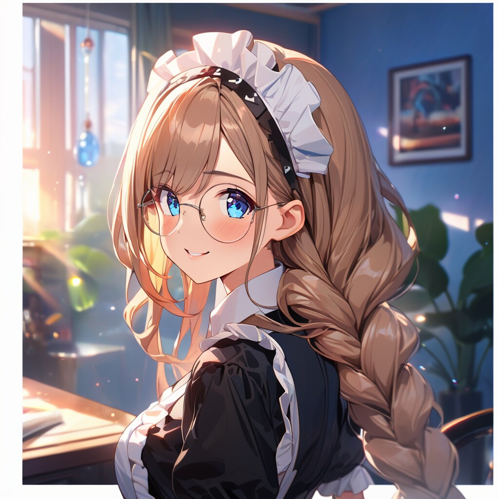 佇む三つ編みメイドさん | の人気AIイラスト・グラビア